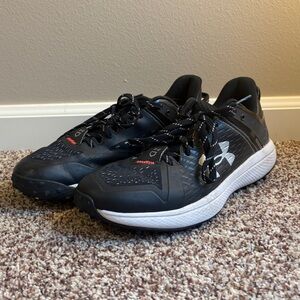 Under Armour  Black and White Baseball Turf Shoes